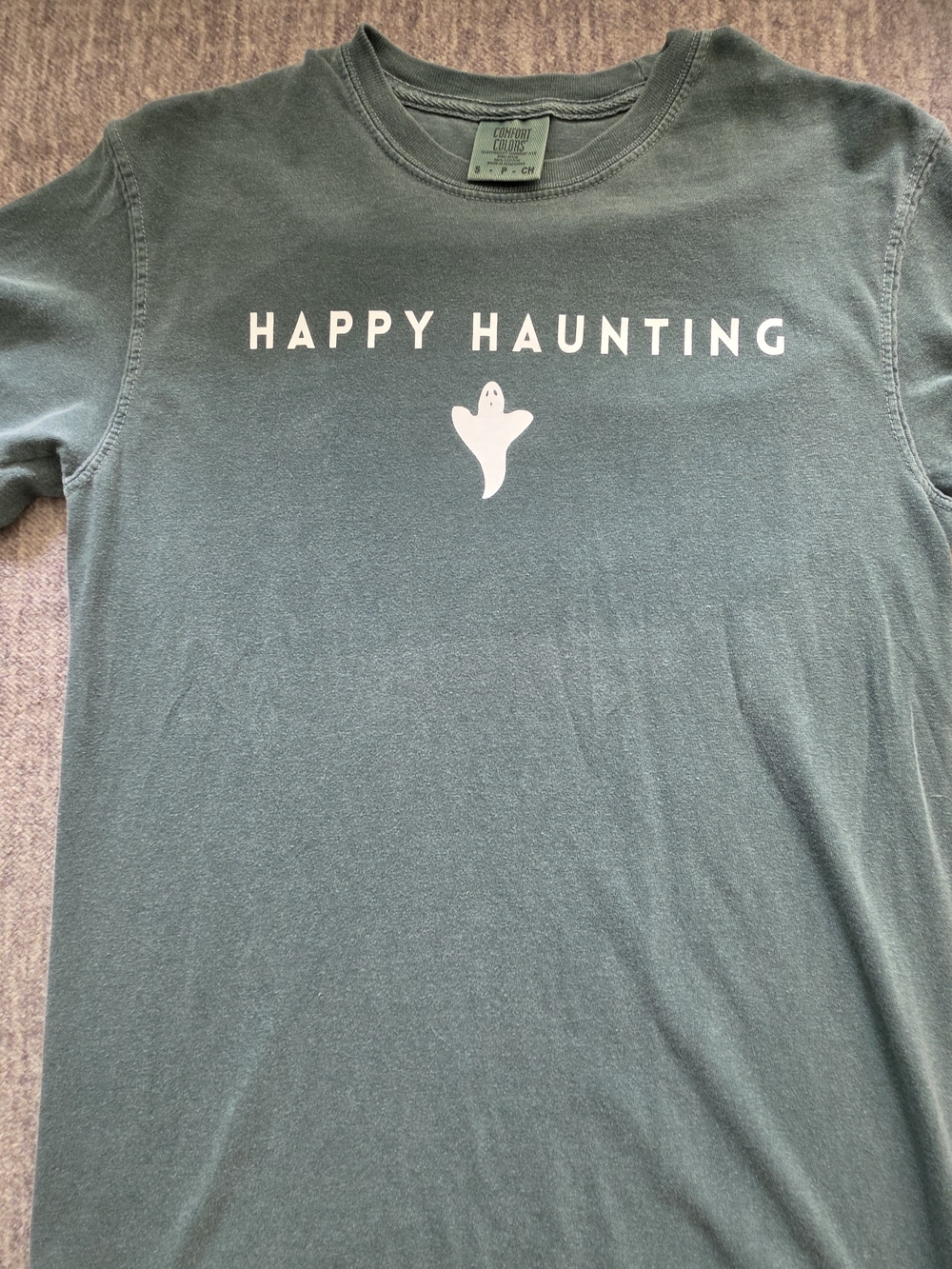 Happy Haunting Graphic Tee - Forest Green